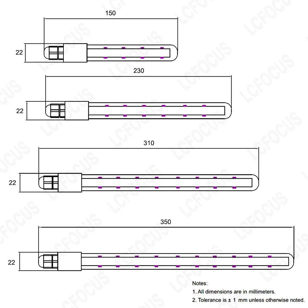 T6 4W 6W 8W 10W LED Ultraviolet Lamps 270nm UVC IP68 Waterproof Tube 12V 24V For Water Sterilization Purification Disinfection