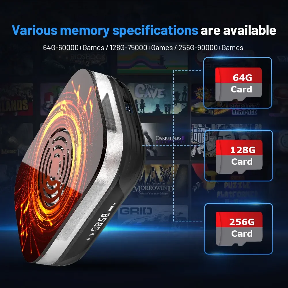 KINHANK Amlogic S905X4 Retro Video Game Console Super Console X4 Plus 60000 Game for 60+ Emulators MAME/ARCADE/DC 4K HD Kid Gift