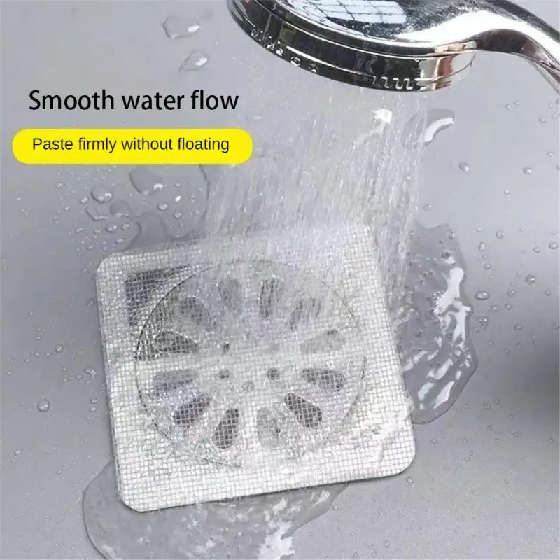 Shower drain catcher universal self-adhesive floor drain stickers disposable mesh sink strainer filter for kitchen bathroom