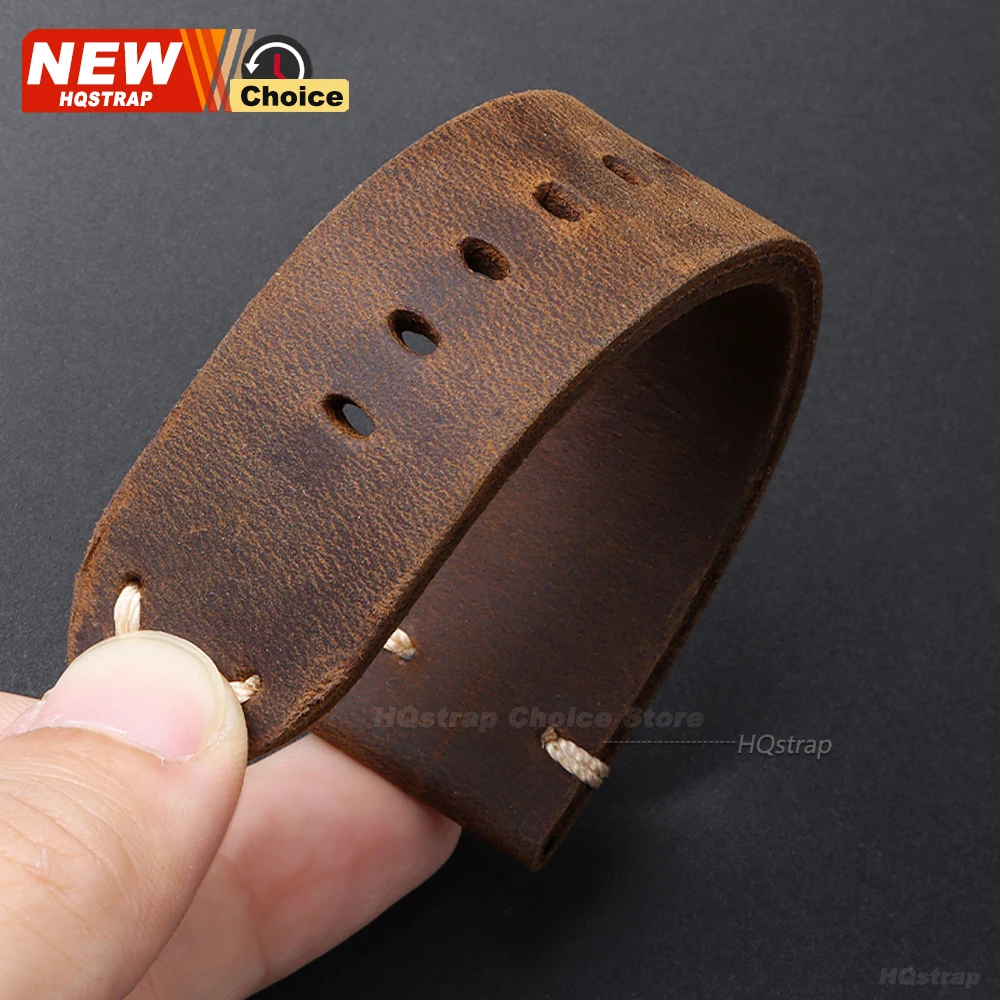 Handcrafted Vintage Leather Smartwatch Band - Universal Replacement Wristband