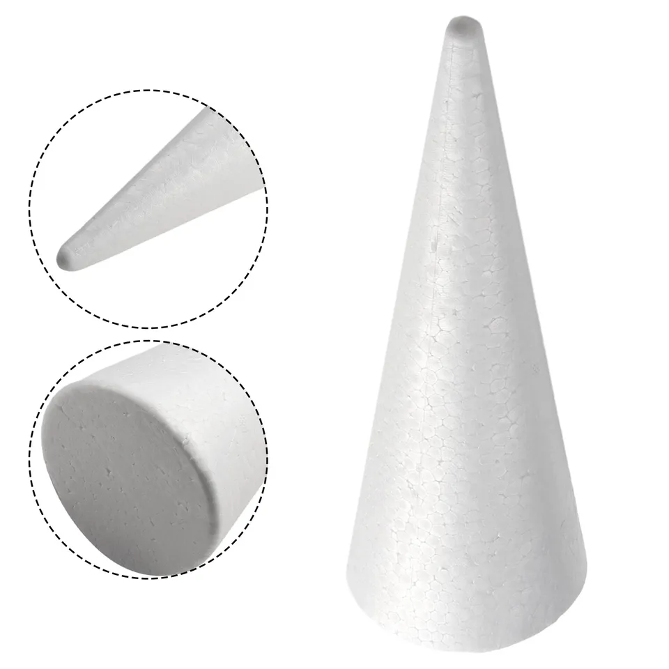 Lot De 12 Cônes En Mousse Polystyrène 20 Cm - Pour Décorations Noël, DIY, Mariage & Activités Créatives