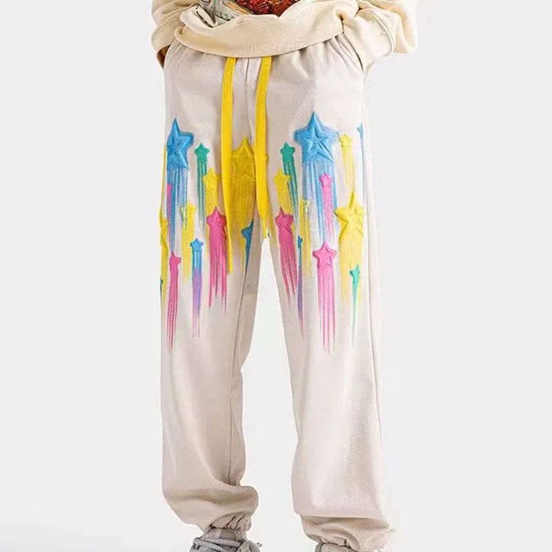 

Spring Autumn Elegant Fashion Harajuku Slim Fit Ropa Hombre Loose Casual All Match Sports Pants Printed Pockets Wide Leg Pants