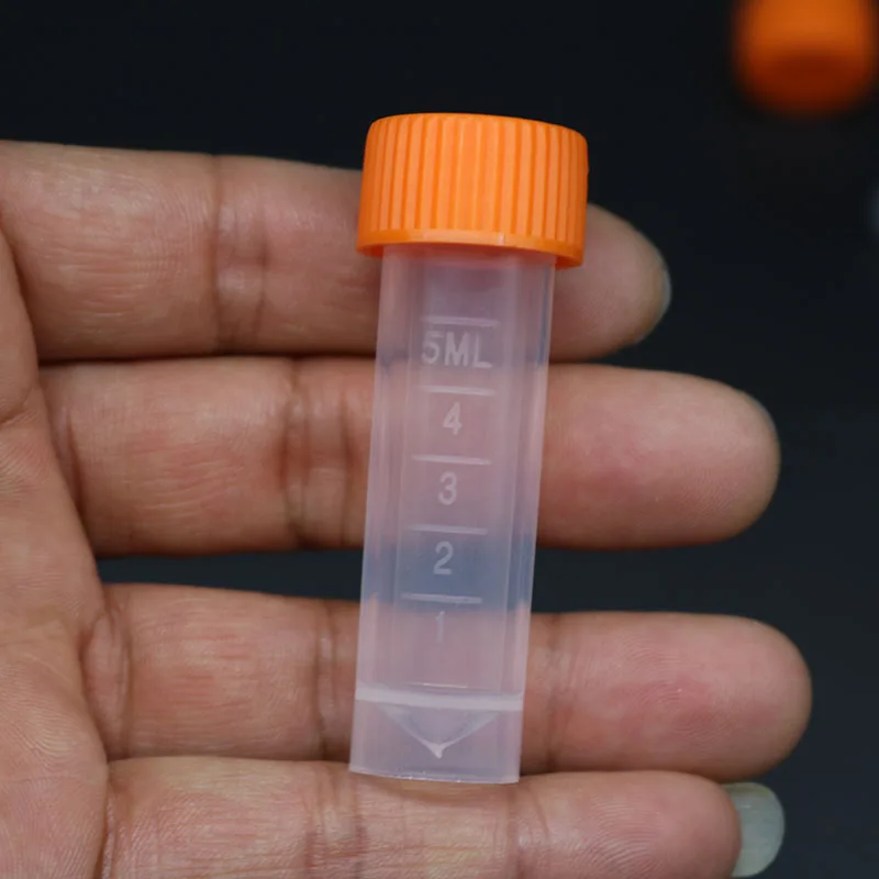 10pcs 5ML Graduated Plastic Graduated Cryogenic Refrigeration Tube Laboratory Transparent Sample Storage Container Tube plastic test tubes cell freezing container