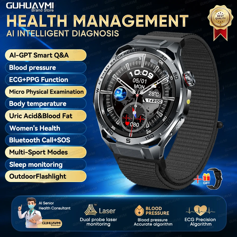 2026 Accurate Diagnosis AI Health Smart Watch ECG Heart analysis thumbnail 3