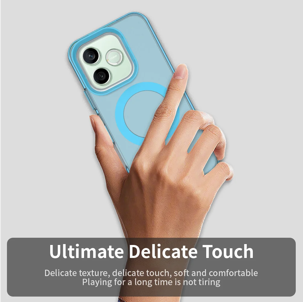 Matte Clear MagSafe-Compatible Wireless Charging Case with Candy Cover