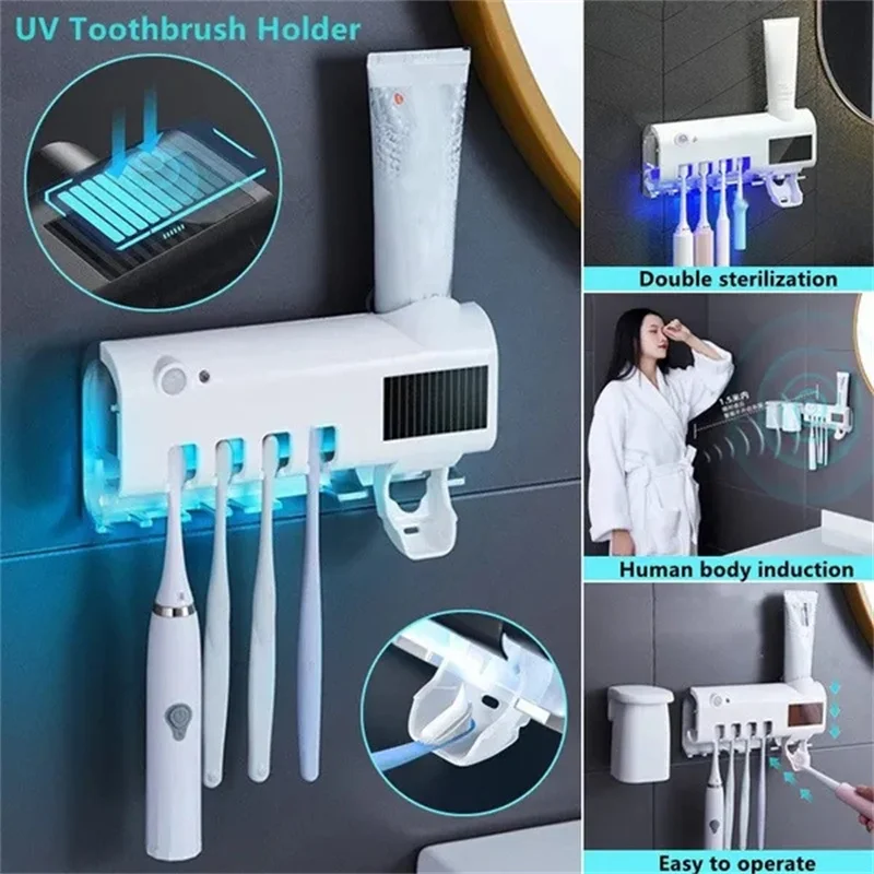 Inverted Toothbrush Holder Automatic Toothpaste Squeezer Dispenser Storage Rack  Bathroom Accessories - AliExpress