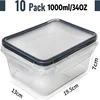 10PCS Food Storage Set - Airtight Snap Lid Containers for Meal Prep, Kitchen and Pantry Microwave safe Lunch Box BPA-Free 3