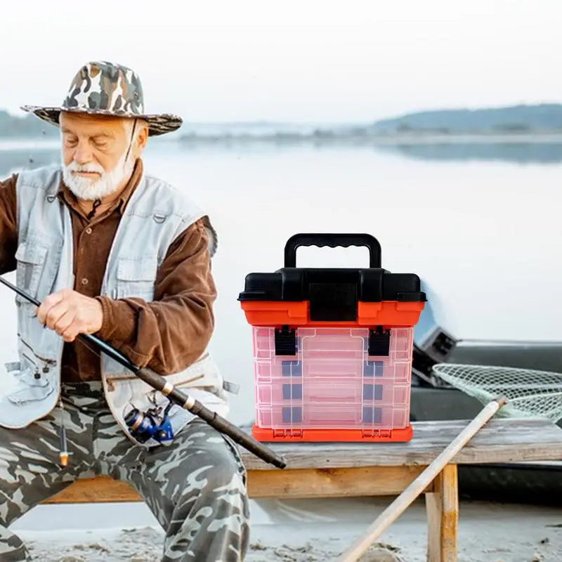 

Органайзер для рыболовных снастей, 4-уровневый контейнер для рыболовных приманок, крючков для приманок, портативный контейнер для хранения рыболовных снастей
