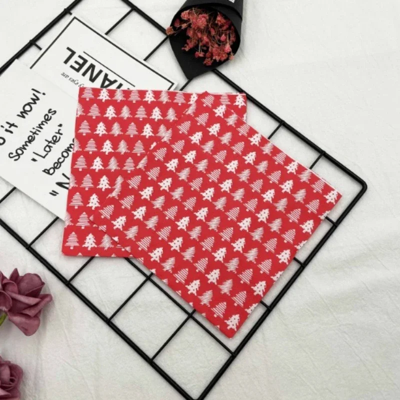 Colourful Printed Napkin Christmas Model Red Christmas Tree Folded Party Restaurant Disposable Placemat Paper 33*33cm