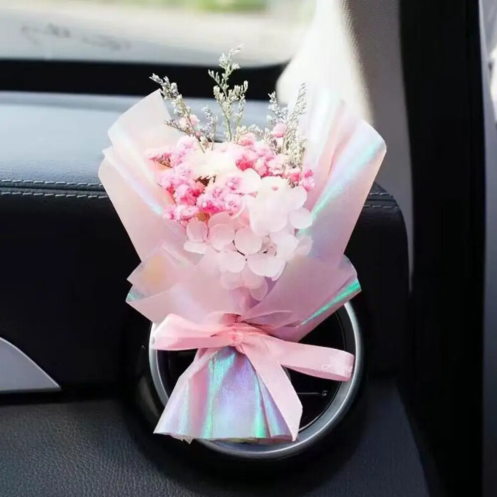 Mini Criatividade Secas Flores Bouquet, Carro Ar Eterno Novo Interior Clipe Ornamento, Vent Car Bouquet Flor, Acessórios, K5m8