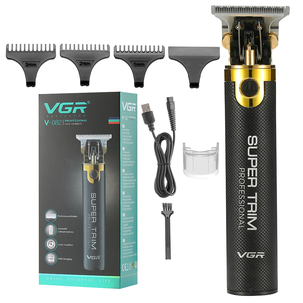 VGR V-082 T-blade Zero Hair Cutting Machine Rechargeable Hair Clipper Professional Electric Trimmer Cordless for Men hair trimmer hair clipper