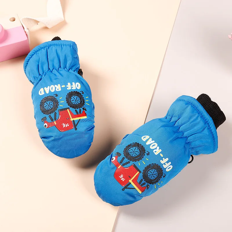Baby mittens Baby Kids Gloves Winter Warm Thick Windproof Cartoon Pattern Full Finger Mittens For Children Toddler Boys Girls 2-5 Years Old