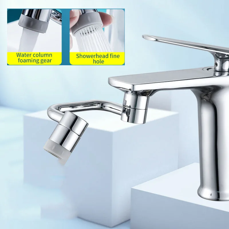 New 1080° Universal Rotatable Extension Kitchen Faucet Sprayer Head Bathroom Tap Extend Adapter Aerator Dual Mode Water Outlet 2