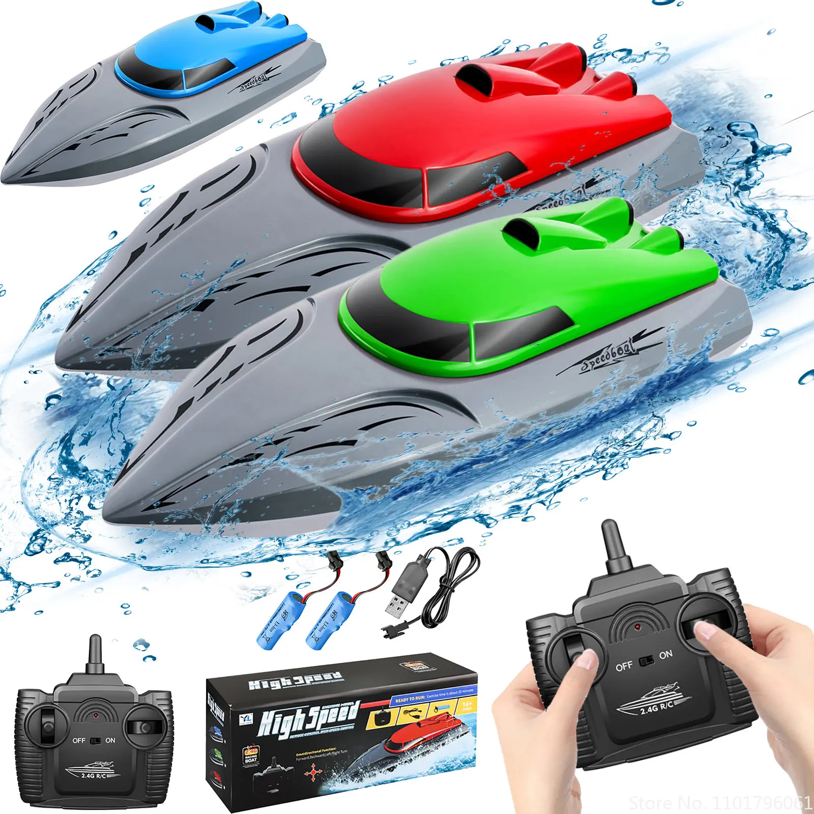 20Km/H Rc Boat Electric Remote Control Speedboat 2.4Ghz High Speed Racing Ship Model Toys Waterproof Rc Boat Toys For Boy Child