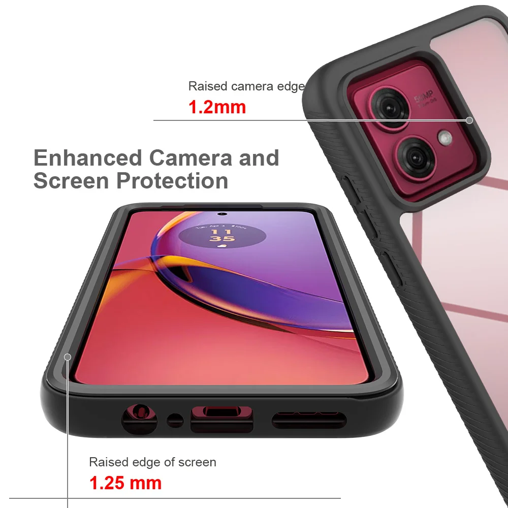 Clear 360° Protection Phone Case with Screen Protector - Durable TPU/PC PET Material