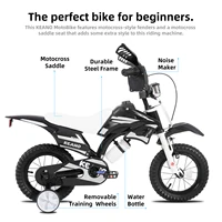 Vélo pour enfants de style motocross KEANO pour garçons et filles de 3 à 7 ans, vélos de 12 et 16 pouces avec roues d'apprentissage et plaque d'immatriculation 3