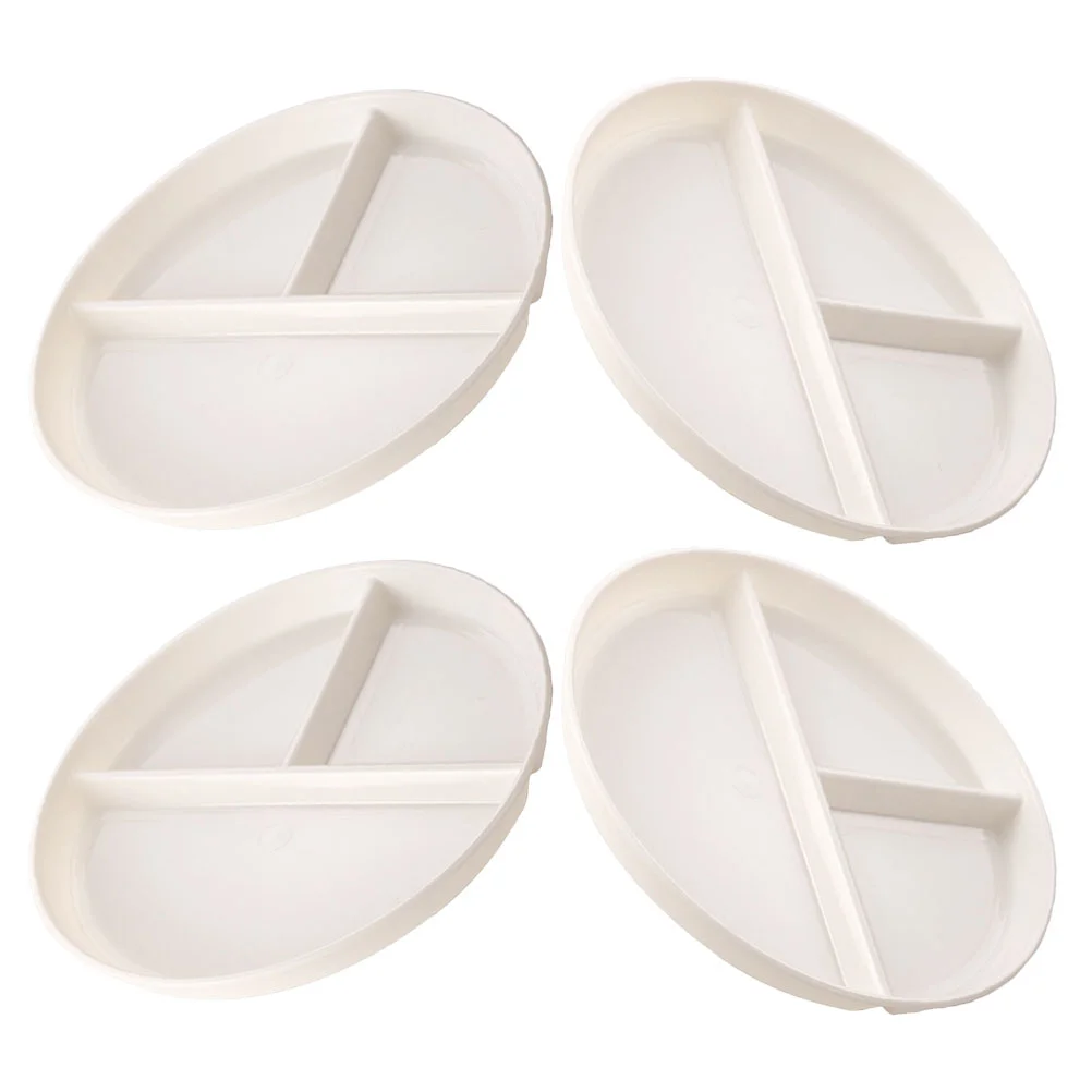 

4 Pcs Compartment Plate Food Plates for Toddlers Divided Children Indoor Tray Pp Sectioned Kitchen Divider Adult Size