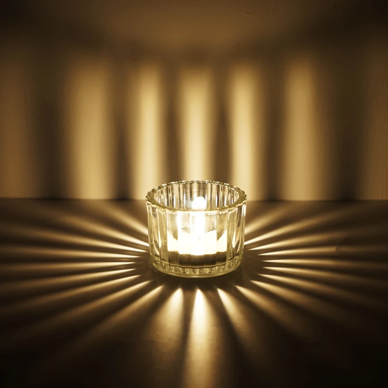 

Tea Candle Glass Light and Shadow Candle Dinner Props Aromatherapy Candle Holder Small Candle Cup Holiday Decoration Props