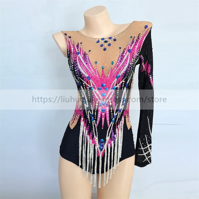 LIUHUO Rhythmic Gymnastics leotards Girls Teens Quality Crystals