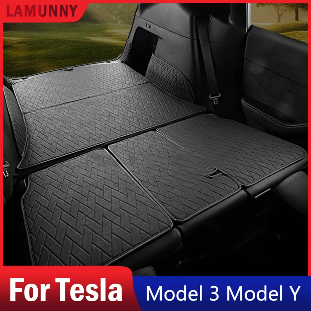 

For Tesla Model Y 3 2017 - 2023 Trunk Mats Fully Surrounded Waterproof Non-Slip Liner Custom Floor Mat Car Accessories Leather