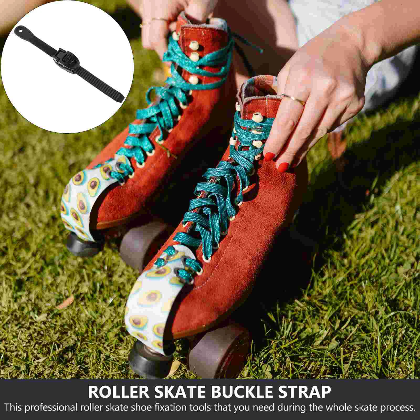 Skateboard Accessories Roller Skates Bag Ice Skate Guards Inline Speed Skates Frame 2 Sets Shoe Laces Portable Buckle Strap Roller Skate Accessories