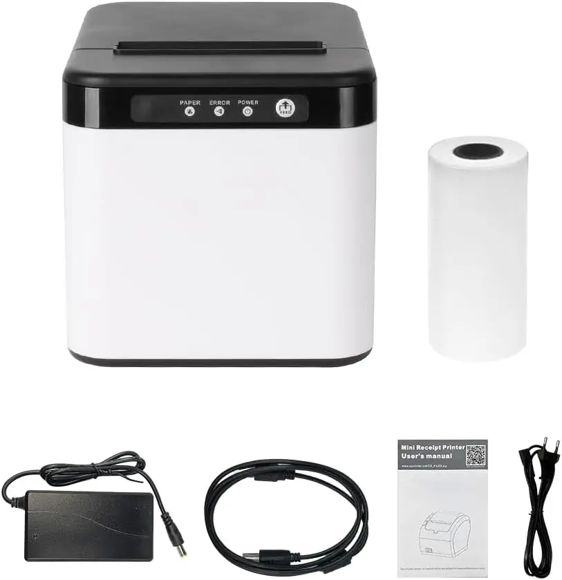 80mm 영수증 프린터 ESC/POS 미니 열전사 프린터 USB LAN 블루투스(자동 커터 포함) 비즈니스 레스토랑 주방 슈퍼마켓용