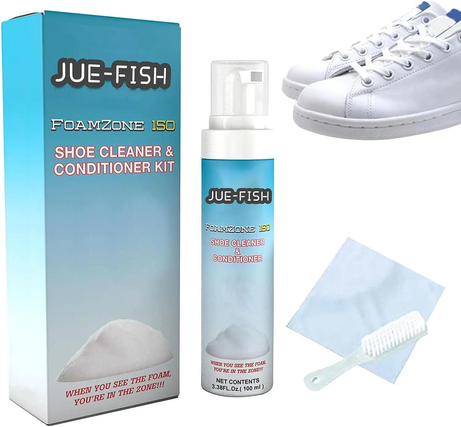Shoe Cleaner Kit, Sneaker Cleaning Spray Foam Rinse Free Shoes Stain