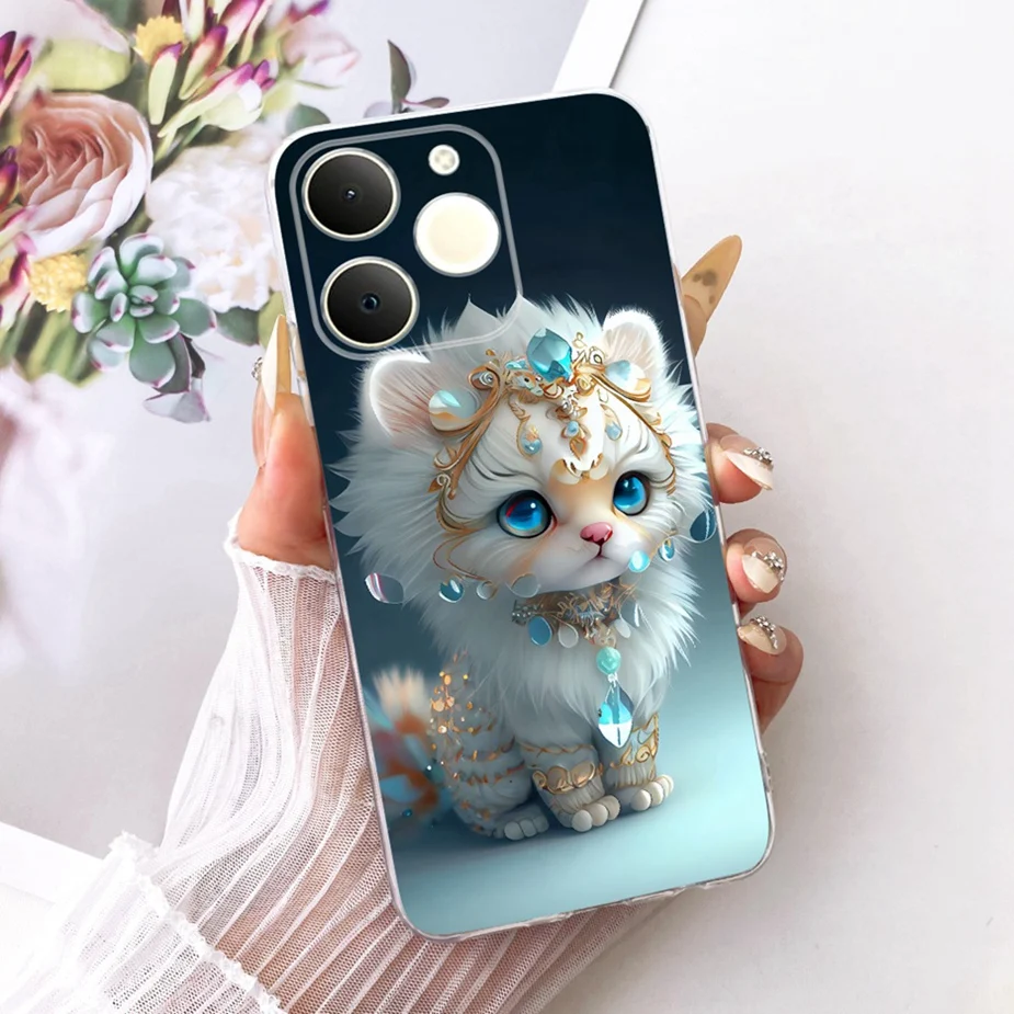 Luxury Lotus Painted Soft Silicone Case - Elegant Protective Cover