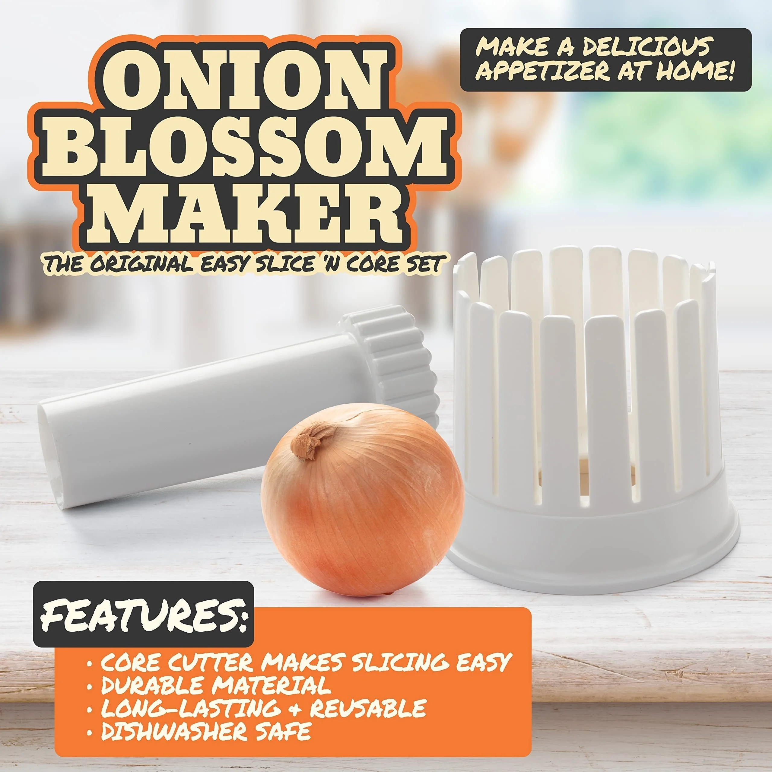 1 Set Home Onion Slicer, Onion Blossom Maker-All-in-One Blooming Set W Core Cutter & Knife Guide