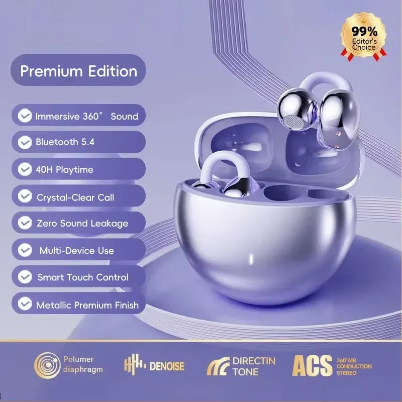 Auricolari Bluetooth Open Ear, Cuffie Wireless con Audio Hi-Fi, Comodi e Perfetti per Corsa/Gaming - immagine 6