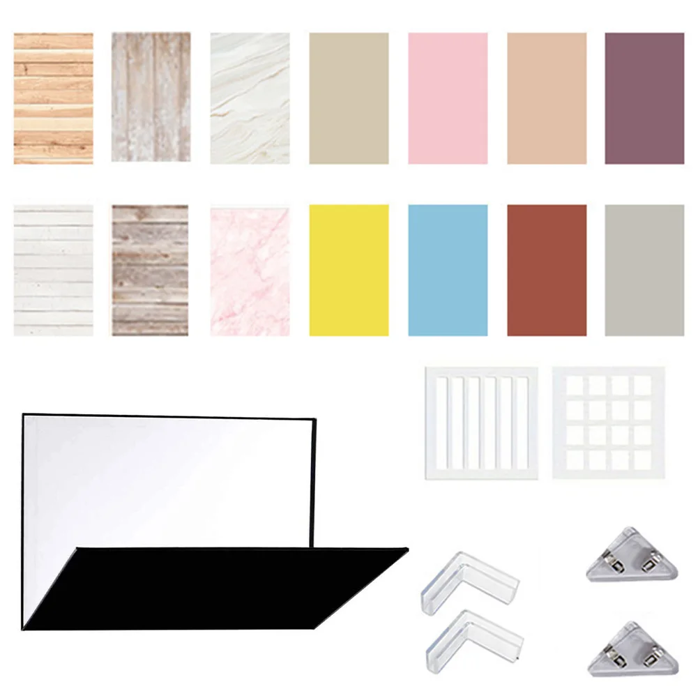 Small Product Photography Backdrops Kit Food Photography Backdrop Board Photo Background Set for Food Jewelry Photo Shootings