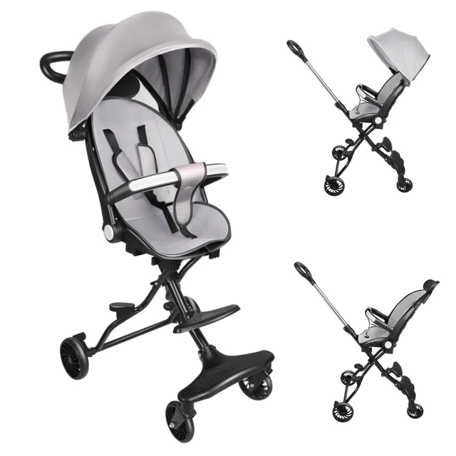 Poussette bébé légère, poussette de voyage, pliage automatique, facile à serrer, dossier réglable pour position inclinable 1