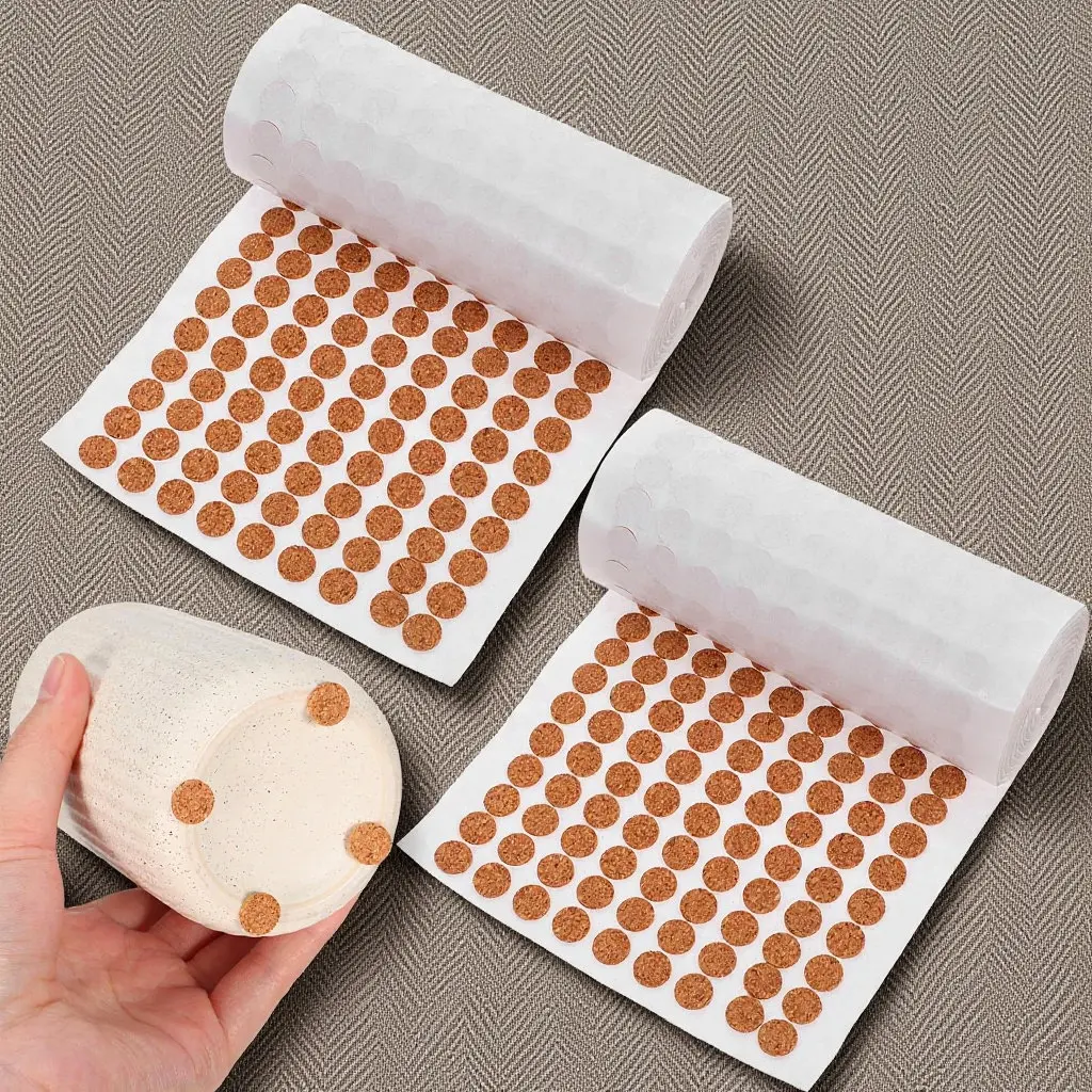 2000Pcs 코르크 패드 부드러운 자체 접착 캐비닛 도어 범퍼 패드 가구 보호대 소음 댐퍼 조용한 코르크 서클