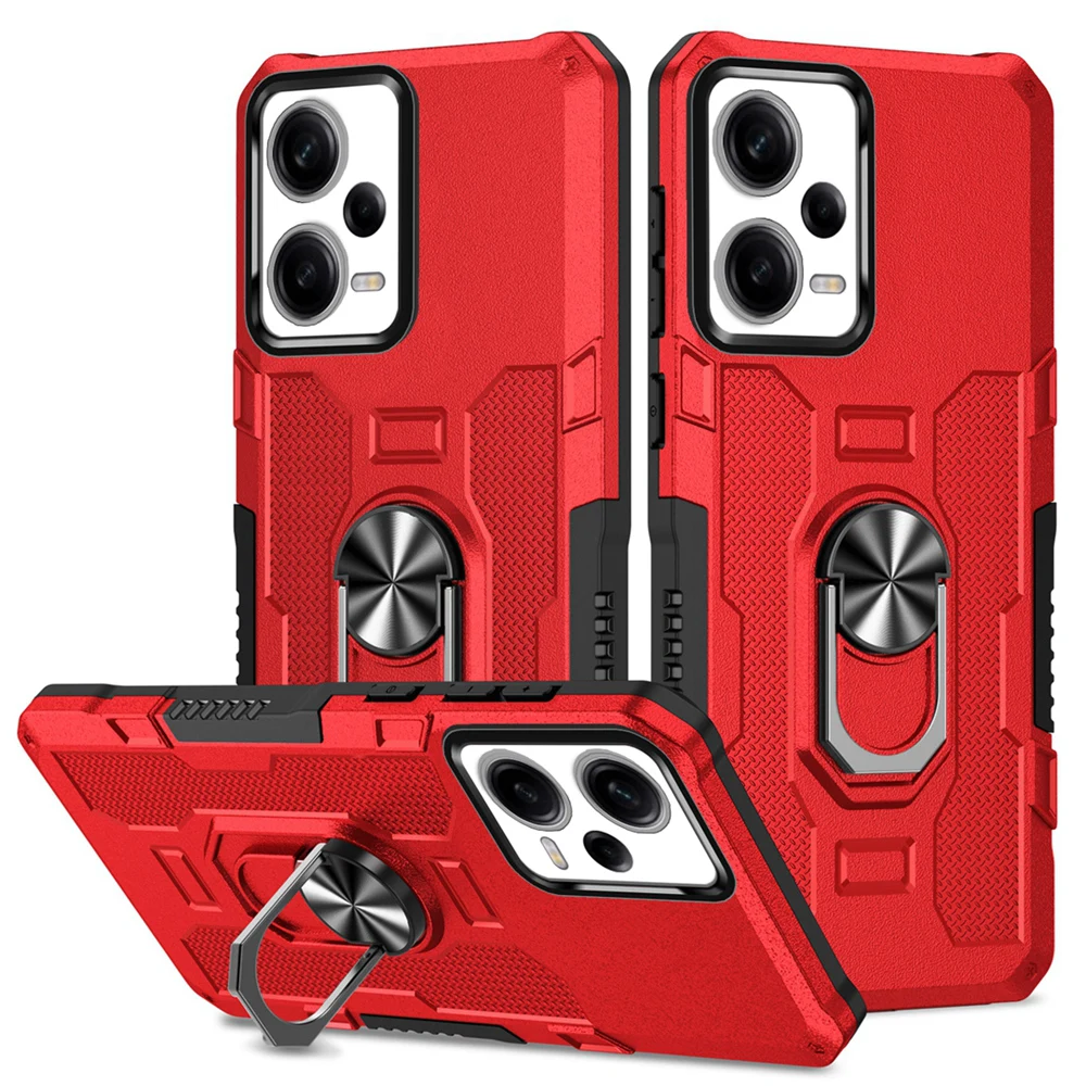 Cover Xiaomi Poco X5 Pro A Libro Con Porta Carte | Custodia Portafoglio Magnetica In Pelle PU Rossa | RonRun - 3