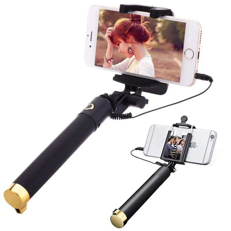 Extendable Selfie Stick Wired Mini | Mirror Wired Selfie Stick - Mini