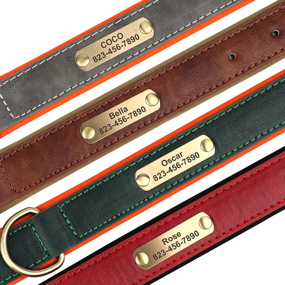 Personalized PU Leather Dog Collar 3