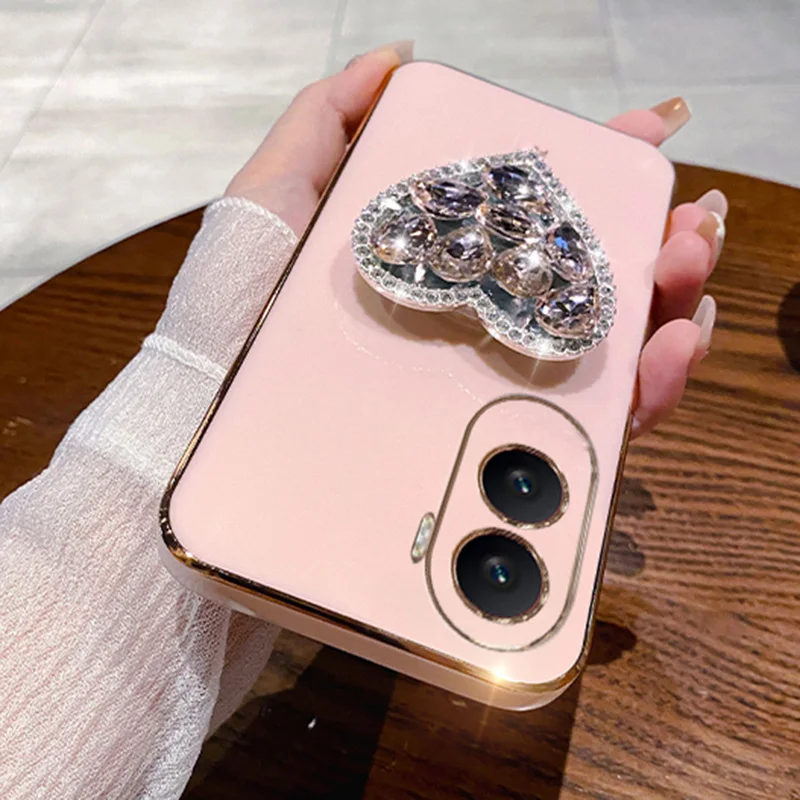 Plating Case For Samsung A34 A54 A53 A32 A33 A22 A13 4G 5G A12 A73 A25 A31 A21S A14 A52 Heart Diamond_voghion.com