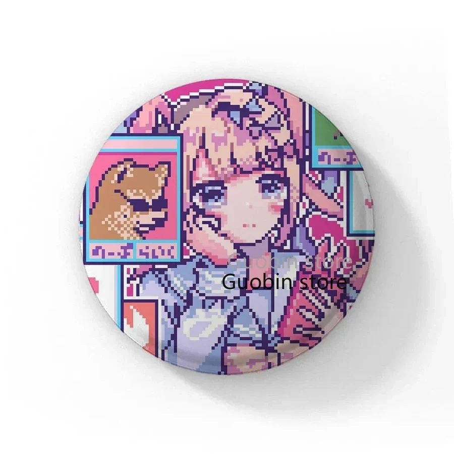 58mm Needy Girl Overdose Game Button Pin Cute Anime Character Cartoon Brooch Badge for Backpack Accessories Decor Fans Collect enamel pins metal pins lapel pins cartoon pins metal brooch fashion brooches medal badge