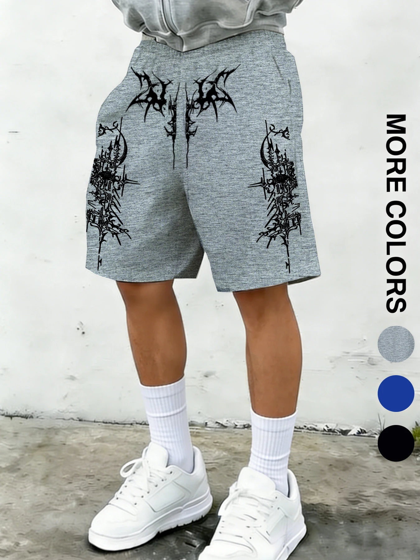 Men's Summer High-Street Style Printed Knit Shorts: Casual, Sporty, and Streetwear Shorts