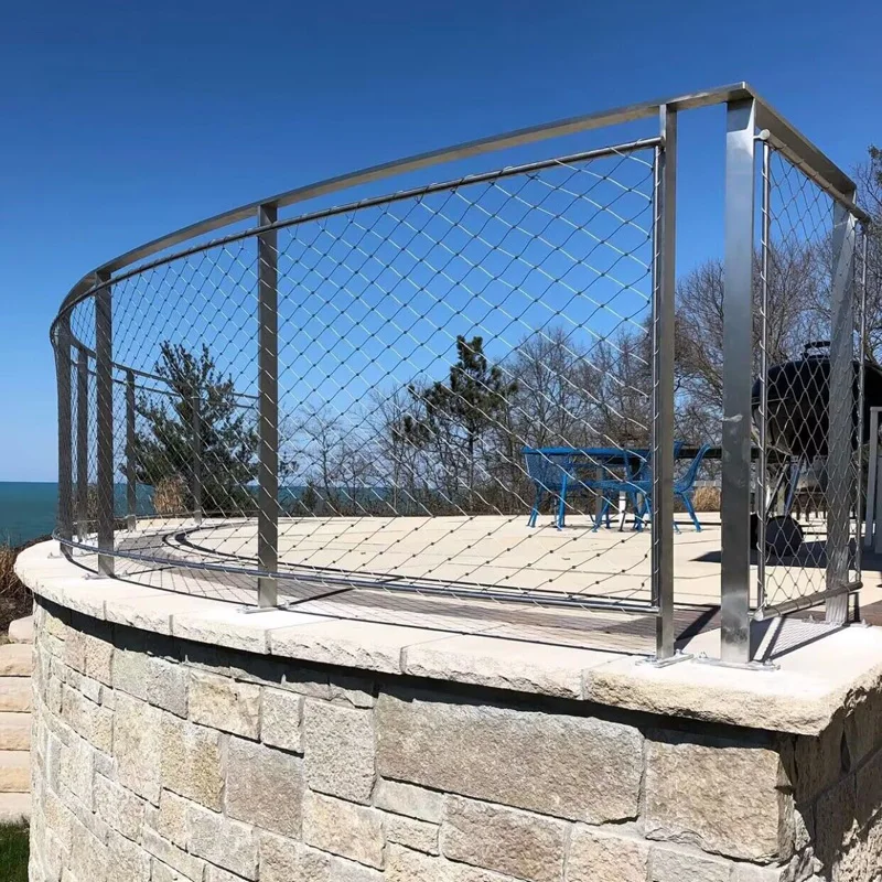 Boundary Wall Stainless Steel Rope Mesh Netting guardrail For Architecture Anti-rust