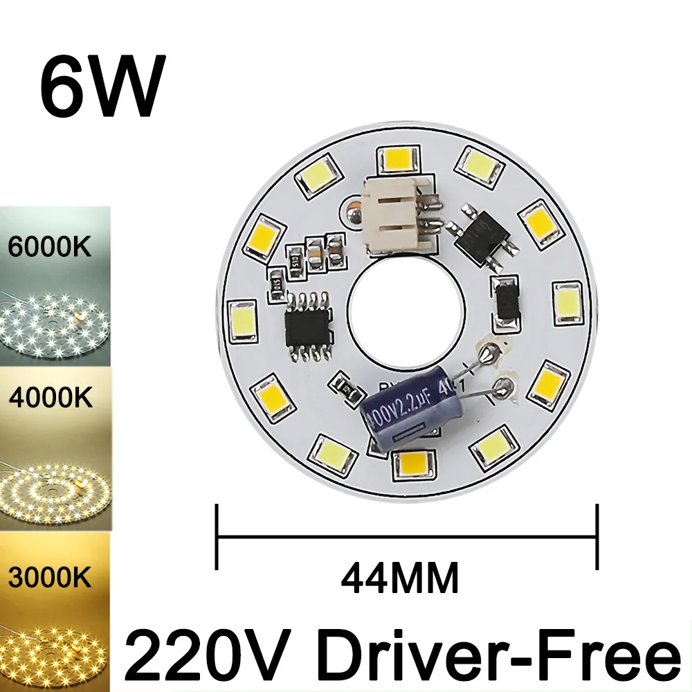 thumbnail image 1 of Panel de luz LED sin controlador de 220 V, chip de luz LED, bricolaje, fuente de luz nórdica redonda, accesorios de repuesto para lámpara de araña doméstica, parche, 1 of 5