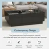 Modern Extendable Coffee Table - Rectangle Cocktail Table with Hidden Storage - Black 2