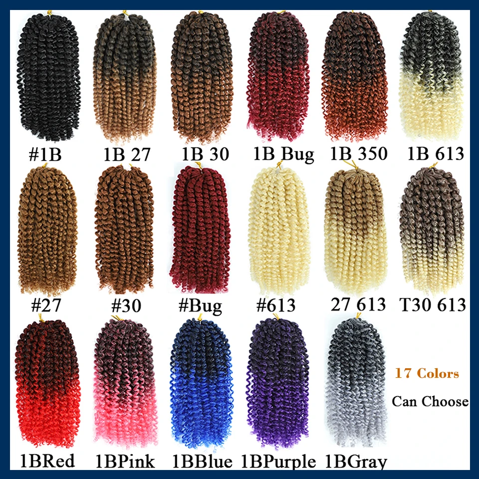 Kinky Curl Crochet Hair 8 12 Inch Marlybob Jerry Curl Natural Synthetic Afro Curly Short Passion Twist Marlybob Crochet Braids 5