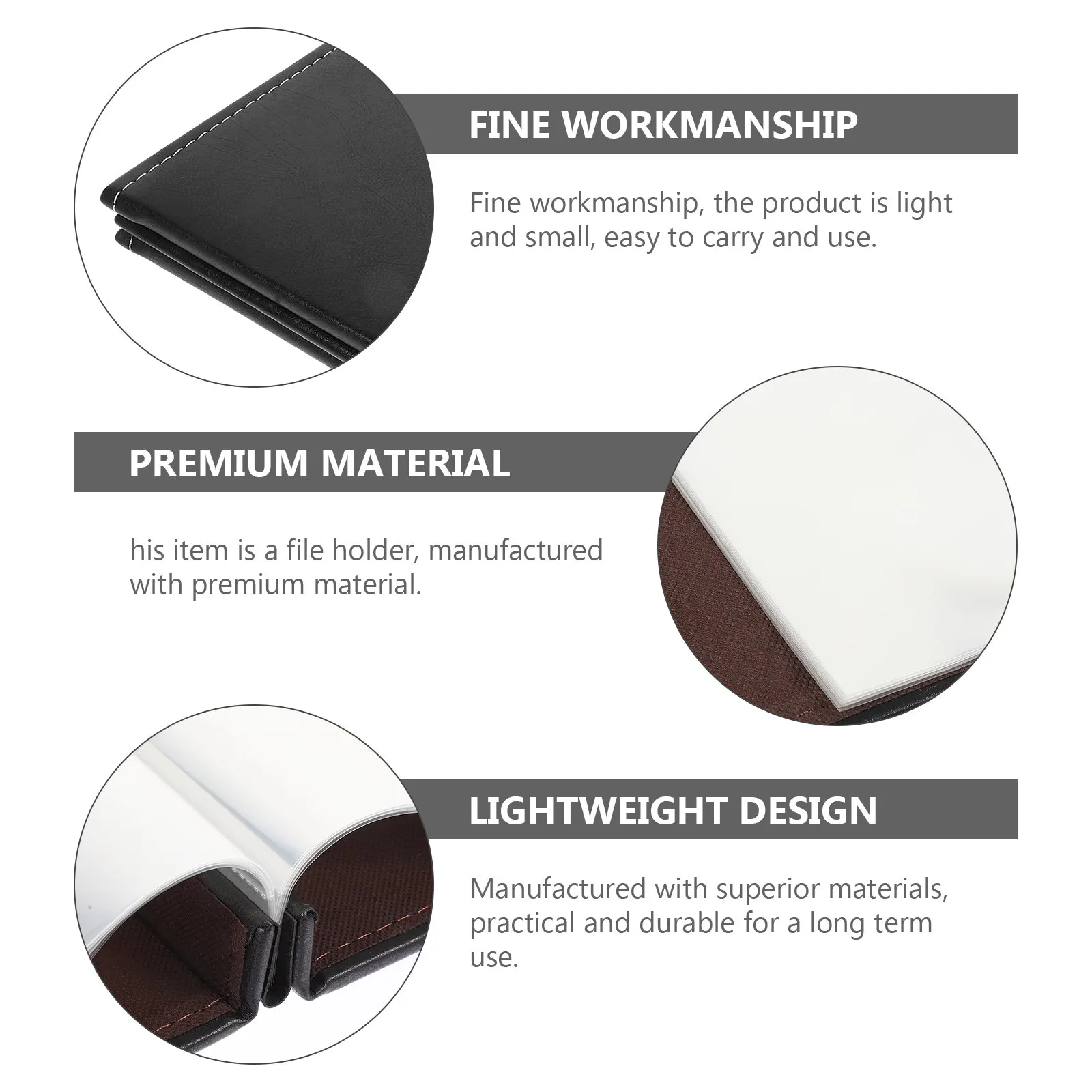 경량 플라스틱 파일 폴더 정리함 (내부 삽입형 디자인, 증명서, 시험지, 문서, 메뉴, 프로필 등에 적합)