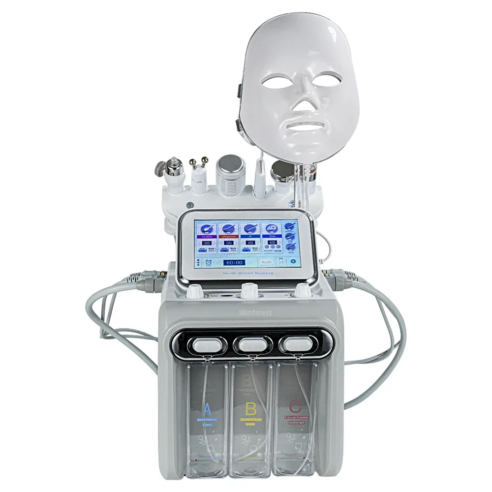 7 In 1 H2-O2 Small Bubble Hydra Dermabrasion Facial Deep Cleansing Rejuvenation Ultrasonic Massage Dermishing Skin Care Tool