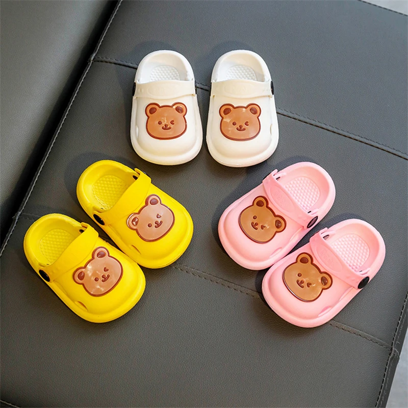 children's shoes for sale Cartoon Bear Walking Shoes Kids Boy Girl Summer Breathable Sandals Fashion Garden Clogs Toddler Outdoor Slippers for Playing leather girl in boots