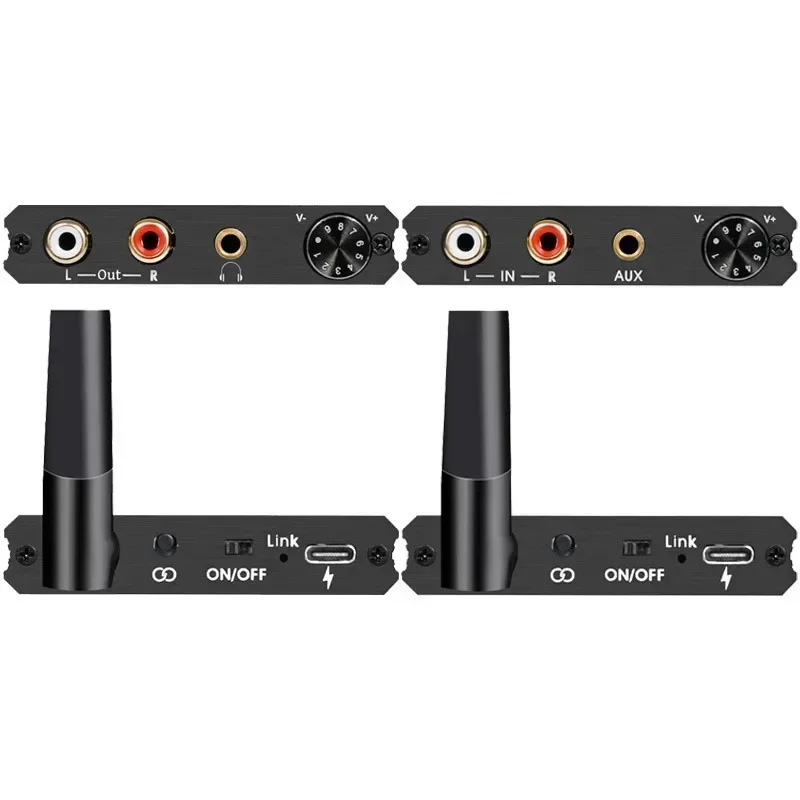 디지털 무선 오디오 송신기 및 수신기 50M 2.4G 무선 오디오 어댑터(3.5mm R/L RCA 변환기 포함) TV 박스 DVD PC용