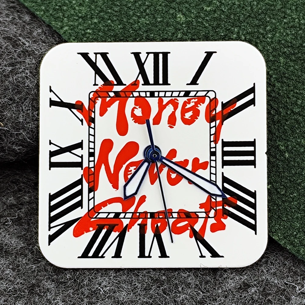 Square Dial 'Time is Money' Customized Watch Face for Premium Watch Accessories