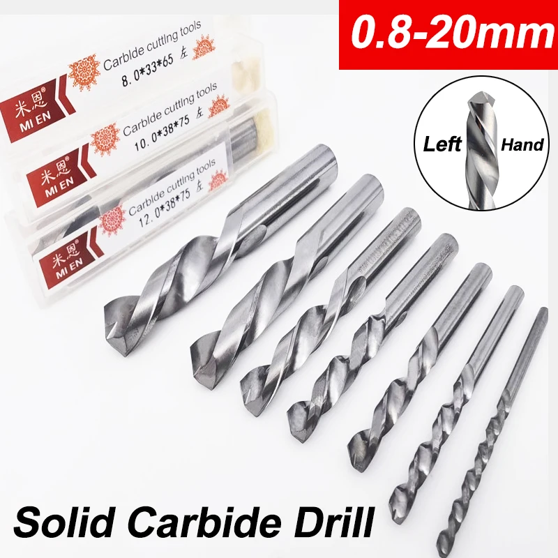 

1PC 0.8mm-20mm Left Hand Solid Carbide Drill Bits Reverse Spiral Flute Twist Drill Bit For Hard Alloy Stainless Tool