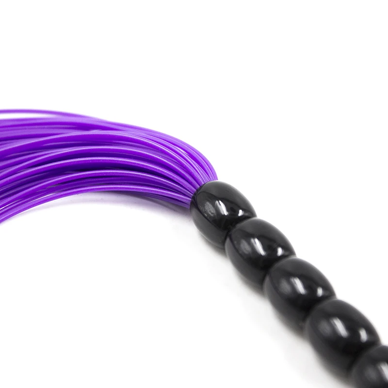 21cm Bead String Handle Silicone Tassels Small Horse Whip Riding Crop Flogger Paddle Slapper Horse Training Dressage Whips 2
